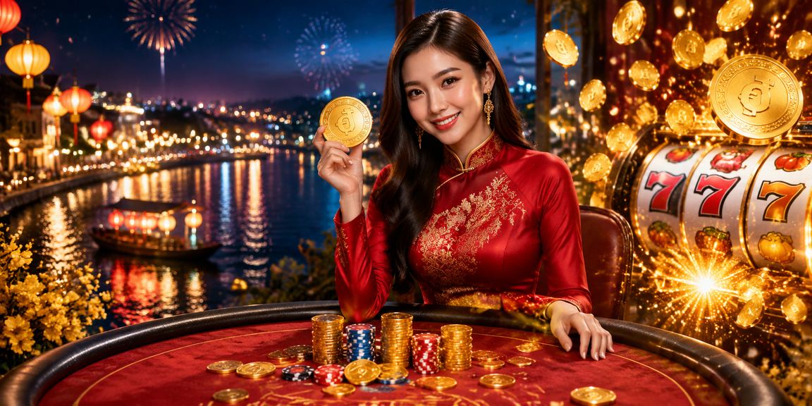 Giao diện game slot Tết sôi động miền Mekong