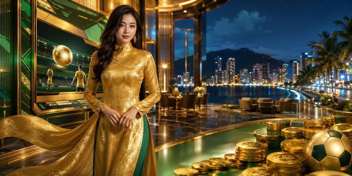 Người dùng xem thông tin cá cược thể thao tại Nha Trang với trang phục áo dài truyền thống